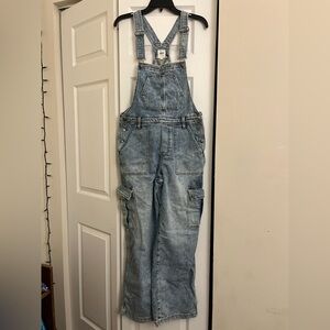 BNC Aerie Blue Distressed Carpenter Overalls